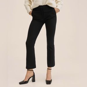 NWT Mango Black Flare Crop Pants